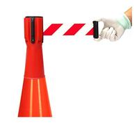 Nastro barriera retrattile, Cono stradale retrattile da 2/3/5/10 m - Stile nastro di avvertimento for aree pericolose, barriera for blocco e pedonali(3M(9.8FT))