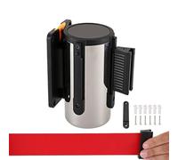 Nastro barriera retrattile, Montaggio a parete con cintura rossa, 3 direzioni di isolamento possono essere cambiate liberamente(B,5M/16.4FT)