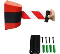 Nastro barriera Retrattile per Coda - Nastro divisore per Nastro di Sicurezza per Montaggio a Parete con Accessori, Due opzioni per la Perforazione + (D 10M (32FT)) (A 10M (32FT))