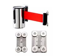 Nastro barriera retrattile, Supporto da parete magnetico - Cintura rossa 6,5/9,8/16,4 piedi Strumento temporaneo for il controllo della folla for la soluzione di sicurezza delle code(5M/16.4FT)
