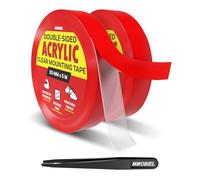 Nastro Biadesivo Acrilico [2 Pack] - 5m x 30mm Interni / Esterni Adesivo - Uso Intensivo Rimovibile Trasparente Nano Tape - Nastro Muro Appeso Foto, Tape per Tappeti, Impermeabile - incl. Pinzetta
