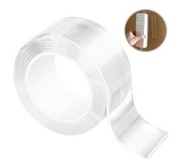 Nastro Biadesivo Extra Forte,Multifunzione Trasparente Adesivo, Non Lascia Tracce, Riutilizzabile, Per Foto Tappeti e Oggetti(5M x 2MM)