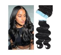 Nastro biadesivo invisibile nelle extension for capelli for donne nere 20 pezzi Nastro biadesivo invisibile nelle estensioni dei capelli Veri nastri ricci ondulati for capelli umani(20 inches)