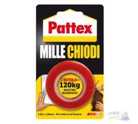 NASTRO BIADESIVO PATTEX MILLECHIODI TRASPARENTE mm 19 x 1,5 MT