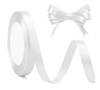 Nastro Bianco 10mm X 23 Metri Nastro Raso Bianco Nastro Natalizio Nastrino Per Bomboniere Decorazioni Nastro Per Pacchi Regalo, Battesimo, San Valentino, Natale, Nastro Prima Comunione Nastri Bianco