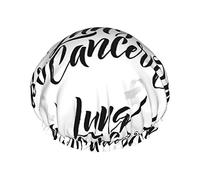 Nastro bianco Consapevolezza del cancro al polmone Mese Cuffie da doccia Cuffia da bagno riutilizzabile Cappello da doccia elastico da bagno Morbido impermeabile Per tappi per capelli di tutte le lung
