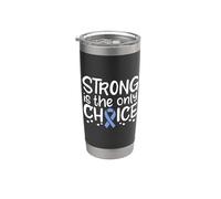 Nastro blu Chemo della consapevolezza del cancro dello stomaco Survivor Fighter Bicchiere termico in acciaio inox doppia parete