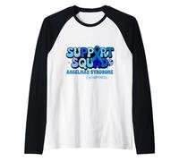 Nastro Blu di sensibilizzazione sulla sindrome di Angelman Maglia con Maniche Raglan