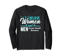 Nastro blu di sensibilizzazione sulle aggressioni sessuali di Believe Women & Men Maglia a Manica