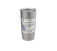 Nastro blu di tè del sopravvissuto del cancro della tiroide Chemo regalo Bicchiere termico in acciaio inox doppia parete