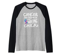 Nastro Blu di tè del Sopravvissuto del Cancro della tiroide Chemo Regalo Maglia con Maniche Raglan
