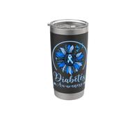 Nastro blu per il mese della sensibilizzazione al diabete del girasole Bicchiere termico in acciaio inox doppia parete