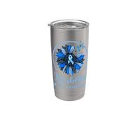 Nastro blu per il mese della sensibilizzazione al diabete del girasole Bicchiere termico in acciaio inox doppia parete
