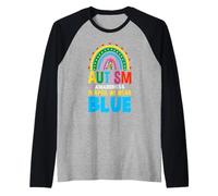 Nastro Blu per la consapevolezza dell'autismo Maglia con Maniche Raglan