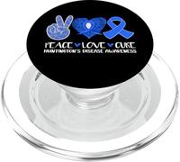 Nastro blu per la sensibilizzazione sulla pace, amore, cura la malattia di Huntington PopSockets PopGrip per MagSafe
