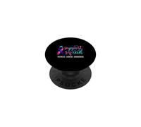 Nastro blu rosa foglia di tè per la consapevolezza del cancro alla tiroide PopSockets PopGrip Adesivo