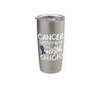 Nastro blu scuro Chemo del combattente del cancro del colon Bicchiere termico in acciaio inox doppia parete