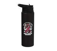 Nastro bordeaux con scudo infrangibile per la consapevolezza del cancro orale Stainless Steel Insulated Water Bottle