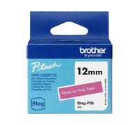 Nastro Brother Btag-P35 - Bianco su rosa