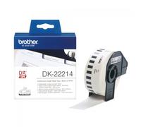 Nastro brother dk-22214 adesivo nero/bianco 12mm x 30.48m x ql-500 ql-550 ql-560vp ql-570