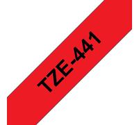 Nastro Brother Laminato Nero Su Rosso TZe-441 TZ-441 18mm x 8m