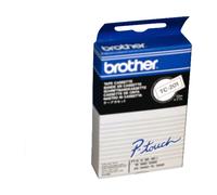 Nastro Brother TC-201 - Nero su bianco (12 mm)