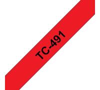Nastro Brother TC-491 Nero su rosso 9 mm x 7,7 m per etichettatrici
