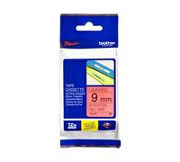 Brother TZ-421 / TZe-421, 9mm x 8m, testo nera/sfondo rosso, nastro originale