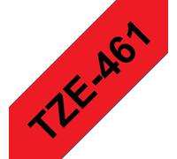 Nastro Brother TZE-461 Nero su rosso 36 mm 8 m laminato