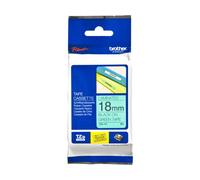 Brother tze-741 nastro per etichettatrice nero su verde tz