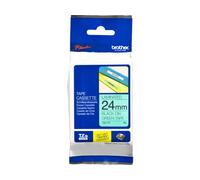 Brother tze-751 nastro per etichettatrice nero su verde