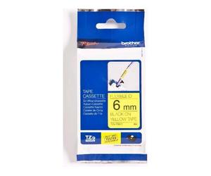 Nastro Brother TZe-FX611 - Nero su giallo (6 mm)