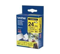 Brother TZ-FX651 / TZe-FX651 Pro Tape, 24mm x 8m, testo nera/nastro giallo, nastro originale