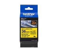 BROTHER TZe-SL661 SELF LAMINATING 36MM BLACK ON YELLOW 8M