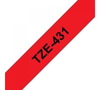 NASTRO BROTHER TZE431 Laminato da 12 mm (8 m) Nero/Rosso