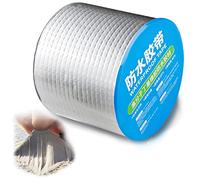 Nastro Butilico Bianco Épaisseur 1,5 mm, XiXiRan 10cm X 5M Potente Nastro di Riparazione, Nastro di Alluminio, Nastro Impermeabile Sigillante Adesivo Adatto per la Riparazione di Crepe Sul Tetto
