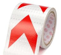 Nastro Catarifrangente Adesivo, 10cm x 10m Strisce Catarifrangenti Adesive,Nastro Adesivo Catarifrangente,Nastro Segnaletico Adesivo Rosso e Bianco,Impermeabile Nastro Riflettente Adesivo per Auto