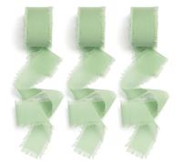 Nastro Chiffon, 3 Rotoli Nastro Chiffon Verde Salvia, Nastro Verde Salvia, 4 cm x 6,5 m Nastrino per Bomboniere, Nastro Regalo Adatto per Regali Inviti Festa Decorazione DIY