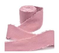 Nastro Chiffon Nastro di lino cotone fatto a mano con bordi sfilacciati 4 cm * 5 m for invito a nozze bouquet fiori pacchetto nuziale decorazione del per Bouquet da Sposa(Color 18)