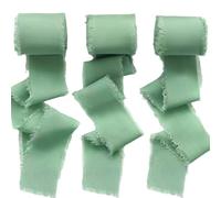 Nastro Chiffon Verde Salvia, Nastro Regalo Nastrino Verde Salvia 2,5 cm x 18,9 m, Nastri per Bomboniere, Nastri Chiffon per Bouquet da Sposa, Confezione Regali
