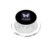 Nastro commemorativo per la consapevolezza del cancro allo stomaco con farfalla e angelo PopSockets PopGrip per MagSafe