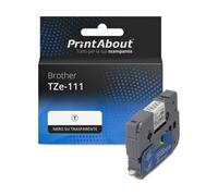 Nastro compatibile Brother TZe-111 - Nero su trasparente (6 mm)
