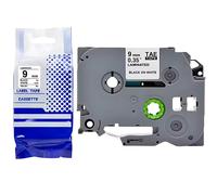 Nastro compatibile Brother TZe - 221 / TZ - 221 - 9mm x 8m - Stampa nera / Sottostrato bianco