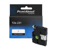 Nastro compatibile Brother TZe-231 - Nero su bianco (12 mm)