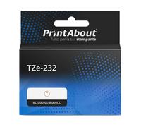 Nastro compatibile Brother TZe-232 - Rosso su bianco (12 mm)