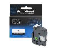 Nastro compatibile Brother TZe-251 - Nero su bianco (24 mm x 24 mm)