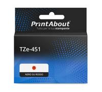 Nastro compatibile Brother TZe-451 - Nero su rosso (24 mm x 24 mm)