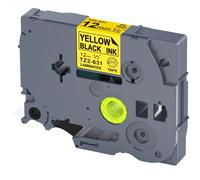 Nastro compatibile Brother TZe - 631 / TZ - 631 - 12mm x 8m - Stampa nera / Sfondo giallo