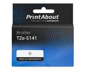 Nastro compatibile Brother TZe-S141 - Nero su trasparente