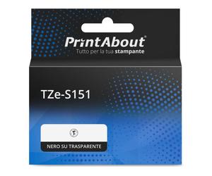 Nastro compatibile Brother TZe-S151 - Nero su trasparente (24 mm x 24 mm)